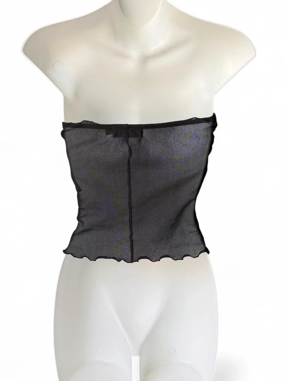 Black Strapless Tube Top with Bow - Picture 2 of 7